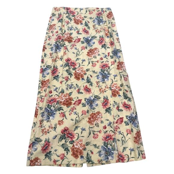 Carroll Reed/Bushwacker USA Vintage Linen Soft Yellow Floral Skirt Blouse Vest-8 - Picture 12 of 16